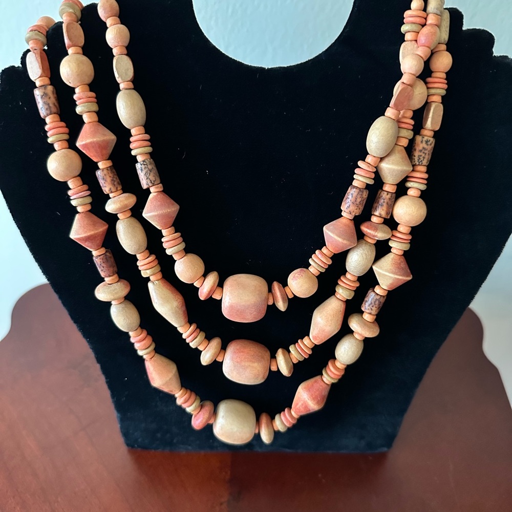 Elegant Multi-Strand Beaded Necklace - Gold and Brown